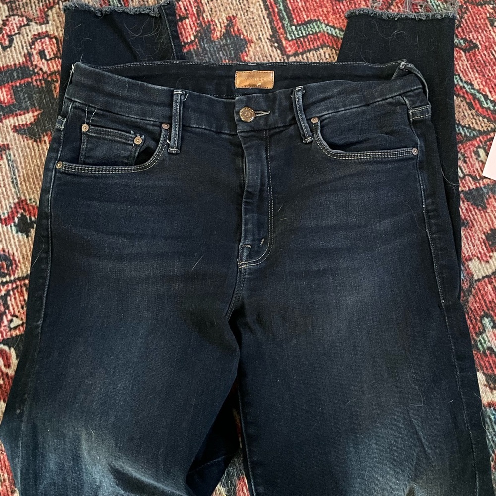 Mother the Looker Ankle Fray Skinny Jeans